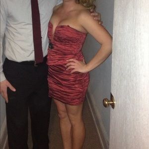 Size 6 red plunging neckline bcbg dress